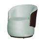 Imagem de Kit 2 Poltronas + Puff Decorativo Beatriz Orgânico Composê Couro Marrom Veludo Acqua Mz Decor