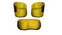 Imagem de Kit 2 Poltronas + Puff Decorativo Beatriz Orgânico Composê Couro Marrom Veludo Amarelo Mz Decor