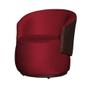 Imagem de Kit 2 Poltronas + Puff Decorativo Beatriz Orgânico Composê Couro Marrom Veludo Vermelho Mz Decor