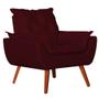 Imagem de Kit 2 Poltronas + Puff Decorativo Opala Suede Bordo- Navega Móveis