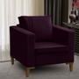 Imagem de Kit 2 Poltronas Riviera Decorativa em Veludo Roxo Star Confort