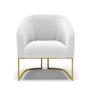 Imagem de Kit 2 Poltronas Stella Bouclê Base Metálica Industrial Dourado - D'rossi Cor Off White