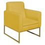 Imagem de Kit 2 Poltronas Suede Base de Ferro Bali Amarelo/Dourado