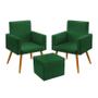 Imagem de Kit 2 Poltronas Vega Com Puff Quasar Sued Verde Aradecor