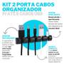 Imagem de Kit 2 Porta Cabos Organizador para 5 Fios Cabos USB Adesivo Fita Dupla Face Mesa Parede