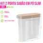 Imagem de Kit 2 Porta Sabão em Pó 1,6 Litros Líquido Amaciante Detergente Casa Pote Dispenser - Uz Utilidades