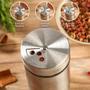 Imagem de Kit 2 Porta Temperos Condimentos Aço Inox com Visor De Vidro