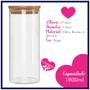 Imagem de Kit 2 Potes Borossilicato Hermético Tampa Bambu 1800ml Class