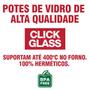 Imagem de Kit 2 potes de vidro 100% herméticos 1,5L Click Glass