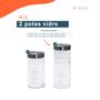 Imagem de Kit 2 potes de vidro com tampa inox bolhas redondo 1700ml e 2200ml - Mozcada