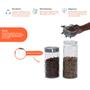 Imagem de Kit 2 potes de vidro com tampa inox bolhas redondo 1700ml e 2200ml - Mozcada