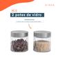 Imagem de Kit 2 potes de vidro com tampa inox bolhas redondo 800ml - Mozcada