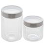 Imagem de Kit 2 Potes de Vidro com Tampas Inox 870ml e 1,2L Lyor Sydney Biscoitos Cereais