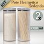 Imagem de Kit 2 Potes Grandes Redondos Herméticos 2200ml Paramount