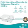 Imagem de Kit 2 Potes Hermético Marmita de Vidro Retangular Com Divisória 1010ml Com Tampa BPA Free: Cozinha Organizada, Sustentabilidade e Alimentos Frescos
