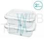 Imagem de Kit 2 Potes Hermético Marmita de Vidro Retangular Com Divisória 1010ml Com Tampa BPA Free: Cozinha Organizada, Sustentabilidade e Alimentos Frescos