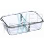 Imagem de Kit 2 Potes Hermético Marmita de Vidro Retangular Com Divisória 1010ml Com Tampa BPA Free: Cozinha Organizada, Sustentabilidade e Alimentos Frescos