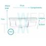 Imagem de Kit 2 Potes Hermético Marmita de Vidro Retangular Com Divisória 700ml Com Tampa BPA Free: Cozinha Organizada, Sustentabilidade e Alimentos Frescos