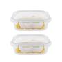 Imagem de Kit 2 Potes Hermético Vidro Marmita Micro-ondas 1040ml