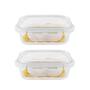 Imagem de Kit 2 Potes Hermético Vidro Marmita Micro-Ondas 1520Ml
