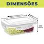 Imagem de Kit 2 Potes Herméticos de Vidro Retangular 640ml Marmita de  Alimentos P/ Micro-ondas ou Freezer