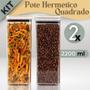 Imagem de Kit 2 Potes Herméticos Quadrados Grandes 2200ml Paramount