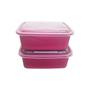 Imagem de Kit 2 Potes Para Alimentos Versátil Retangular 16x12x6cm 700ml Color Ariplas