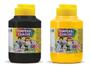 Imagem de Kit 2 Potes Tinta TEMPERA GUACHE - 250ml - PRETO e AMARELO - 02025520/ 02025505