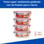 Imagem de Kit 2 potes vidro hermético retangular. 370 ml