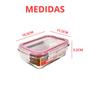 Imagem de Kit 2 potes vidro hermético retangular. 370 ml