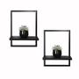 Imagem de Kit 2 Prateleira Quadro Retangular Vertical 40x28 Base Preta