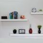 Imagem de Kit 2 Prateleiras 60X20Cm Mdf Branco Com Suporte Invisível