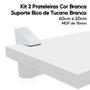 Imagem de Kit 2 Prateleiras Brancas Mdf 40x20 Suporte Bico Tucano