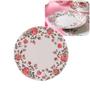 Imagem de Kit 2 Pratos Raso De Porcelana Sobremesa Decorado Mesa Posta 19cm Lyor