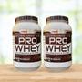 Imagem de Kit 2 Pro Whey Proteínas Xilitol WPC BCAA 900g Sabor Mousse De Chocolate Fisionutri