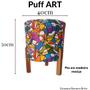 Imagem de Kit 2 puff art redondo banco 50cmx40cm estampa romero brito