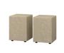 Imagem de Kit 2 Puff Banquetas Cubo Quadrado Decorativo Suede Bege