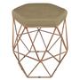 Imagem de Kit 2 puff decorativos para sala hexagonal aramado base bronze suede nude - clique e decore