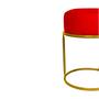 Imagem de Kit 2 puff decorativos para sala luxe base dourada suede vermelho - clique e decore
