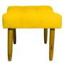 Imagem de Kit 2 puff decorativos para sala requinte suede amarelo pé castanho - clique e decore