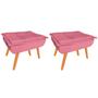 Imagem de Kit 2 Puff Opala Decorativo Sala de Estar Suede Rosa
