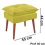 Imagem de Kit 2 Puff Puf Opall Pes Palito 55x40cm Suede Amarelo MPassos