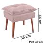 Imagem de Kit 2 Puff Puf Opall Pes Palito 55x40cm Suede Rosa MPassos