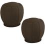 Imagem de Kit 2 Puff Puf Para Sala Base Metal Chocolate Tull SL 942 Veludo Peer