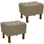 Imagem de Kit 2 Puff Puf Retro Capitone 52x44cm Suede Capuccino MPassos