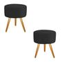 Kit 2 Puff Puff Preto Para Decoração Sala De Estar Redondo - Decore.Com Imagem de Kit 2 Puff Puff Preto Para Decoração Sala De Estar Redondo