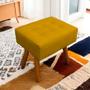 Imagem de Kit 2 Puff Retangular New para Sala e Quarto Suede Amarelo - LH Decor