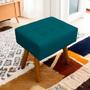 Imagem de Kit 2 Puff Retangular New para Sala e Quarto Suede Azul Tuquesa - LH Decor