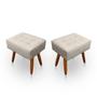 Imagem de Kit 2 Puff Retangular New para Sala e Quarto Suede Bege - LH Decor