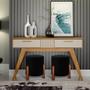 Imagem de Kit 2 Puff Sala Decoração Moderna Estilo Retrô Pé Madeira Cor Preto Veludo